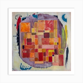 Abstract Wall Painting in Warm Colors Art Print