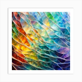 Glas Art In Water Paint Style And Glossy Colors Art Print