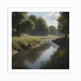 Stream In The Woods 42 Art Print