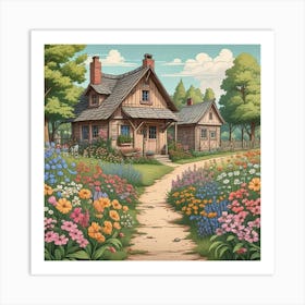 Cottage In The Countryside 1 Art Print