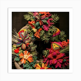 Wreath Of Flowers Art Print