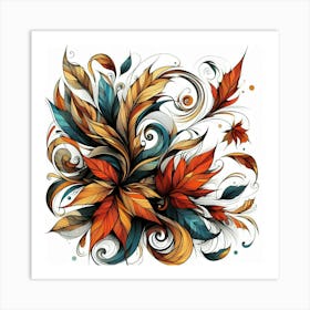 Autumn leaves swirling 5 Art Print