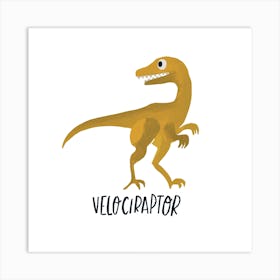 Velociraptor Square Art Print