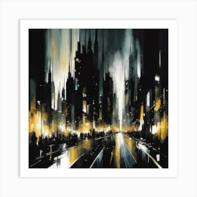 Cityscape At Night 4 Art Print