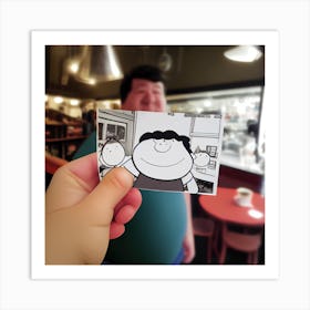Portrait Of A Man in A Cafe Art Print