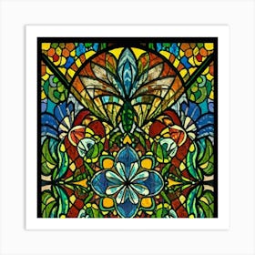 Picture of medieval stained glass windows 4 Art Print