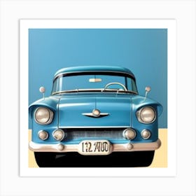 Classic Blue Car 2 Art Print