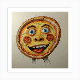 Pizza Face 2 Art Print