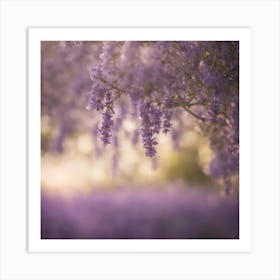 A Blooming Lavender Blossom Tree With Petals Gently Falling In The Breeze 1 Art Print