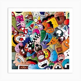 Cartoon Explosion Cartoon Characters Funny Art Print