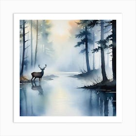 Deer In The Forest Art Print