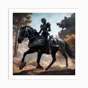 Knight On A Horse Art Print