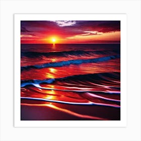 Sunset On The Beach 612 Art Print