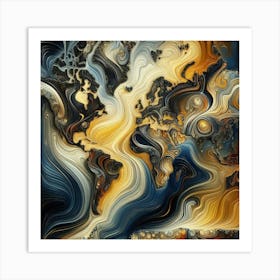 Abstract World Map 6 Art Print