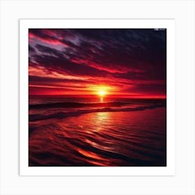 Sunset At The Beach 253 Art Print