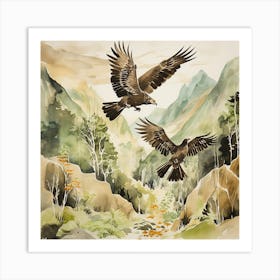 Eagles In Flight Art Print