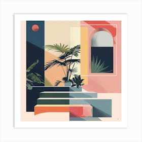 Tropical Living Room Art Print