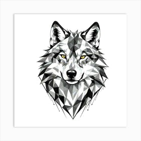 Geometric Wolf Head Art Print