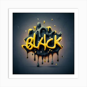 Black Graffiti Art Print