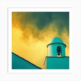 Bell Tower Against A Stormy Sky Art Print