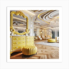 Yellow Living Room Art Print