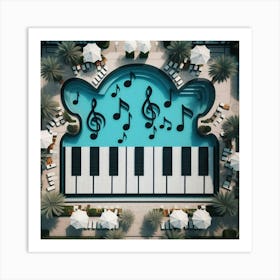 Piano Pool Art Print