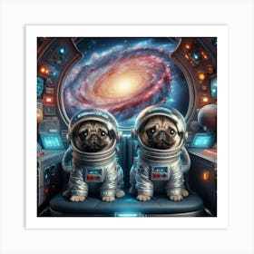 Pugs In Space Art Print