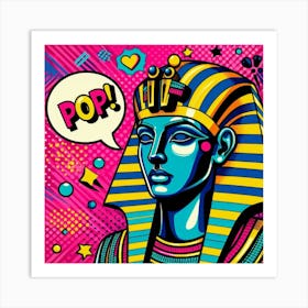 Pop Egyptian Pharaoh Djoserenma Art Print