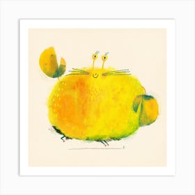 Happy Jumping Yellow Crab 1 Art Print