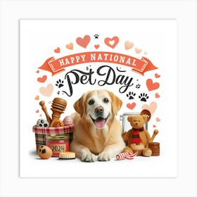 Happy National Pet Day 1 Art Print