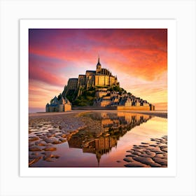 Majestic Serenity of Mont-Saint-Michel Art Print