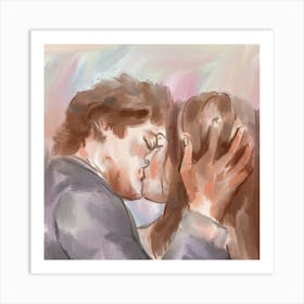 Couple Kissing Art Print