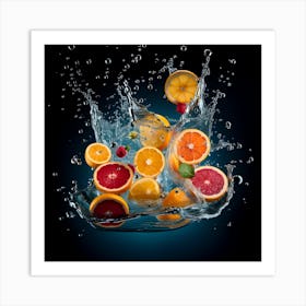 Splashing Fruit 2 Art Print