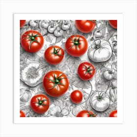 Tomato Pattern 5 Art Print