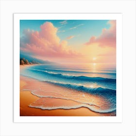 Sunset On The Beach Art Print