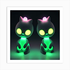 Glow In The Dark Cat 1 Art Print