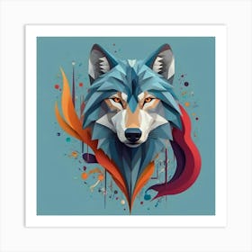 Abstract Wolf Art Print