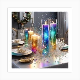 Christmas Table Setting 46 Art Print