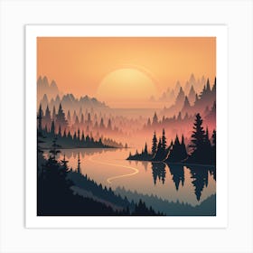 Sunset Landscape Art Print