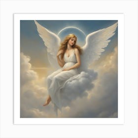 Angel In The Clouds 2 Art Print