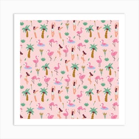 Flamingo Square Art Print