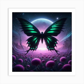 Butterfly In The Night Sky 1 Art Print