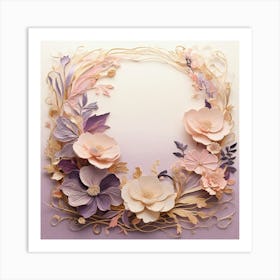 Paper Flower Wreath Art Print