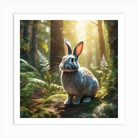 Bunny In Forest Ultra Hd Realistic Vivid Colors Highly Detailed Uhd Drawing Pen And Ink Perfe (3) Art Print