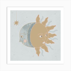 Sun And Moon Square Art Print