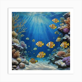 The Splendor of the Coral Garden Clown Fish Art Print