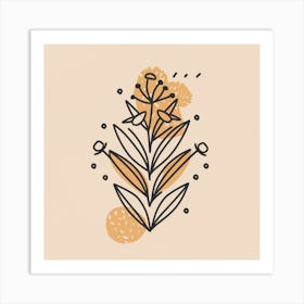 Drawing Of A Flower Art Print