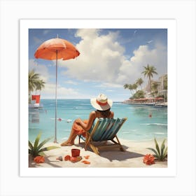 Beach Chair Art Print