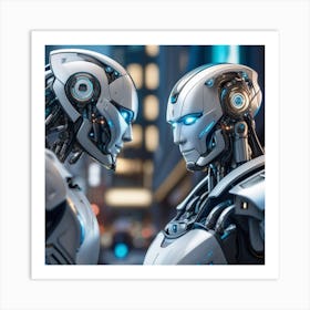 Robots In The City 5 Art Print