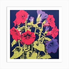 Canterbury Bells 4 Pop Art Illustration Square Art Print